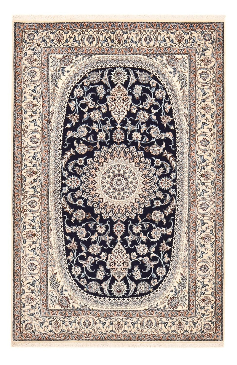 Persisk tæppe - Nain - Premium - 198 x 131 cm - mørkeblå