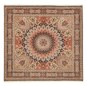 Persisk tæppe - Tabriz - Royal firkantet  - 252 x 248 cm - mørk beige
