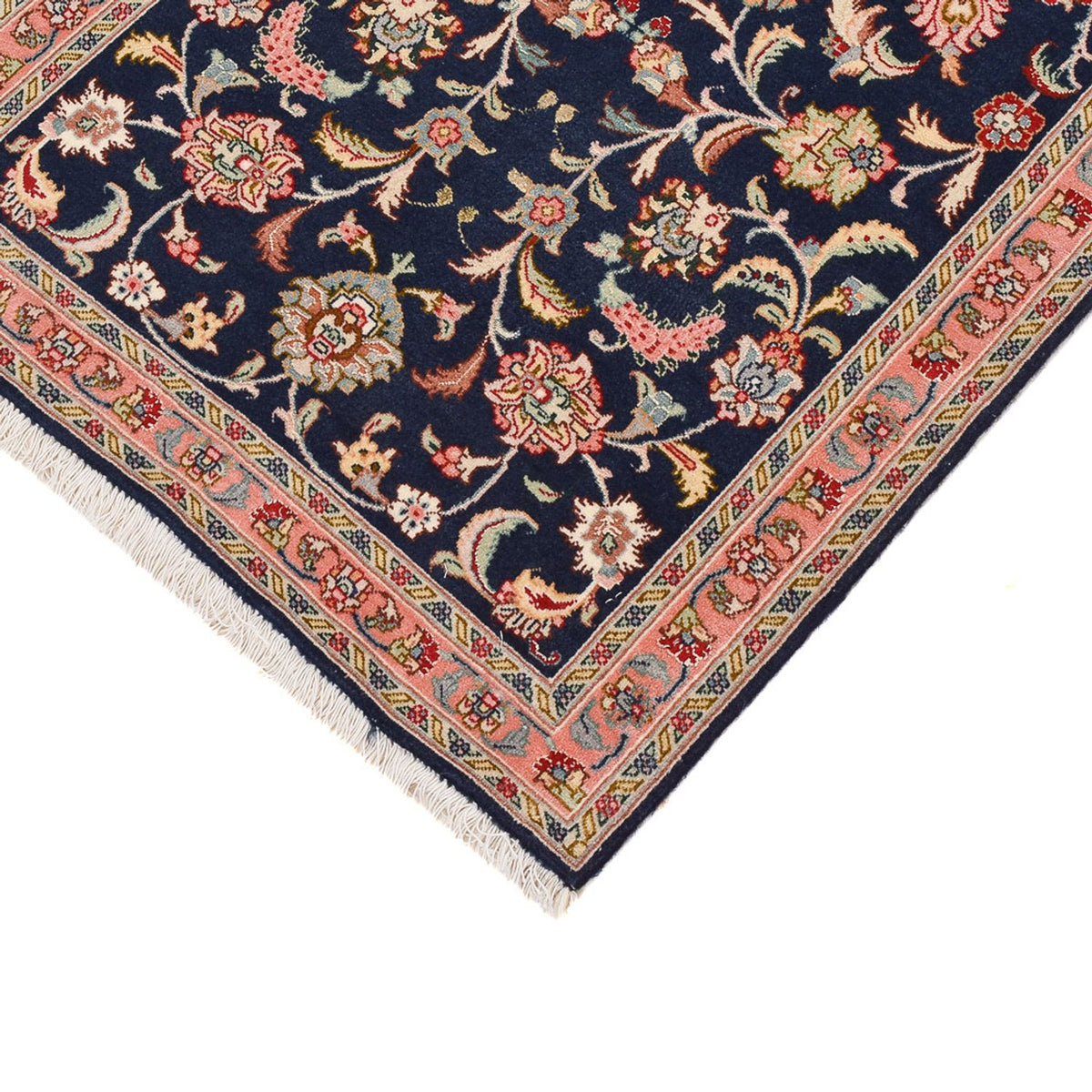 Løber Persisk tæppe - Tabriz - Premium - 300 x 68 cm - mørkeblå