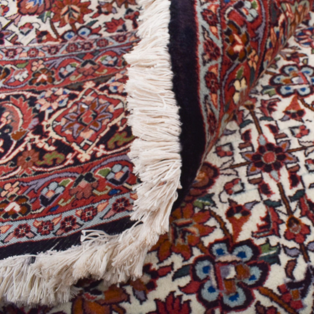 Persisk tæppe - Bijar rundt  - 255 x 255 cm - lysrød