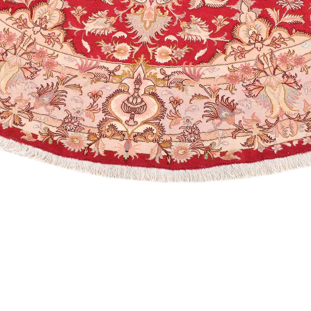 Persisk tæppe - Tabriz - Premium rundt  - 200 x 200 cm - rød