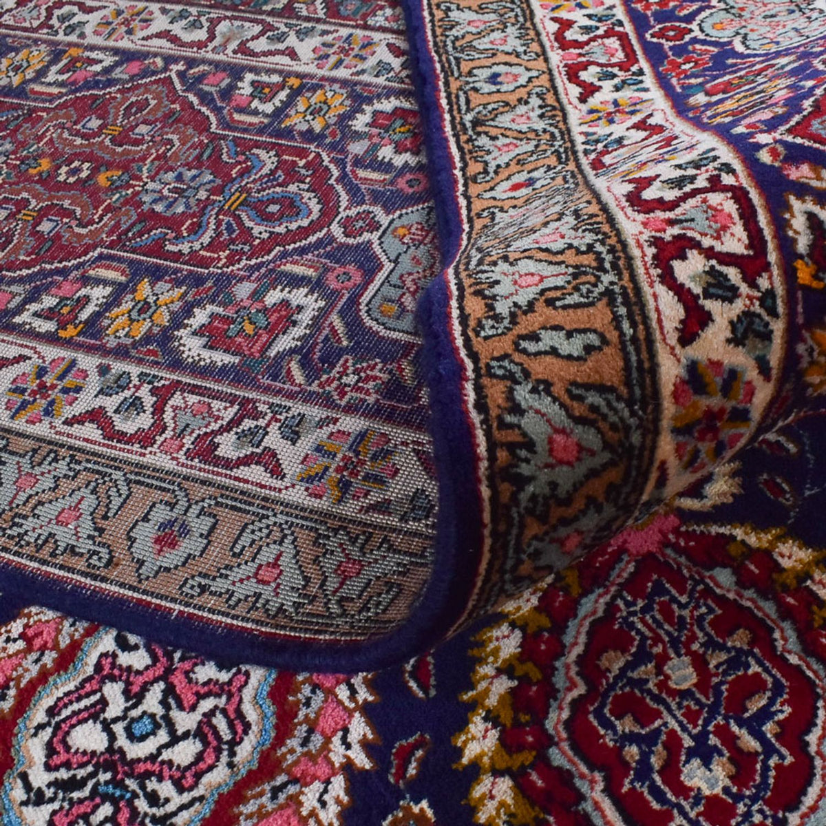 Persisk tæppe - Tabriz - Royal - 400 x 297 cm - mørkeblå
