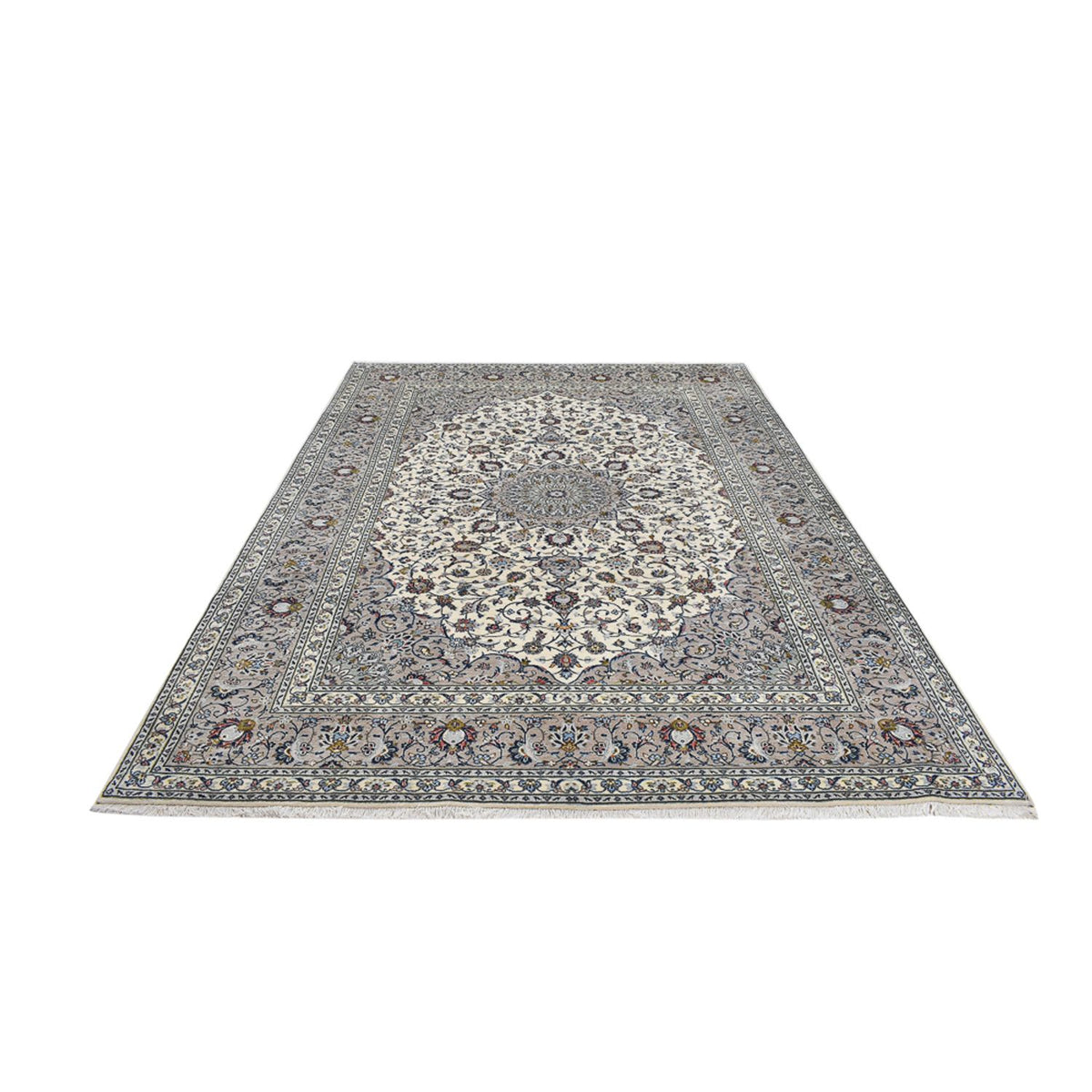 Persisk tæppe - Keshan - Royal - 335 x 247 cm - grå