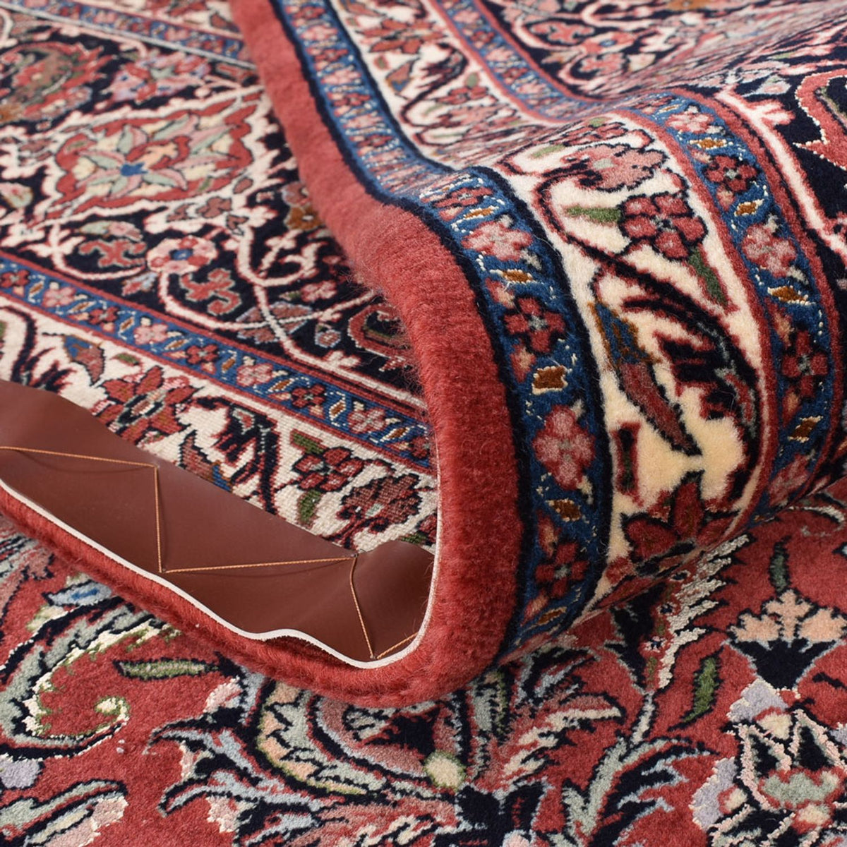 Persisk tæppe - Bijar - 397 x 307 cm - lysrød