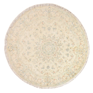 Persisk tæppe - Tabriz - Premium rundt  - 250 x 250 cm - beige
