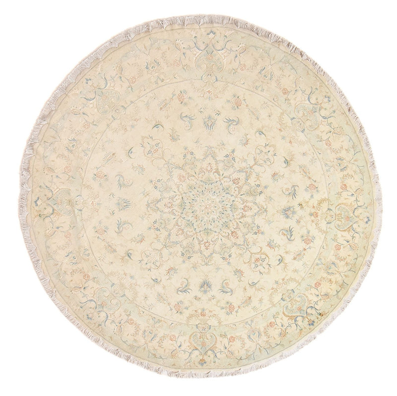 Persisk tæppe - Tabriz - Premium rundt  - 250 x 250 cm - beige
