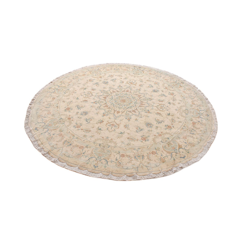 Persisk tæppe - Tabriz - Premium rundt  - 250 x 250 cm - beige