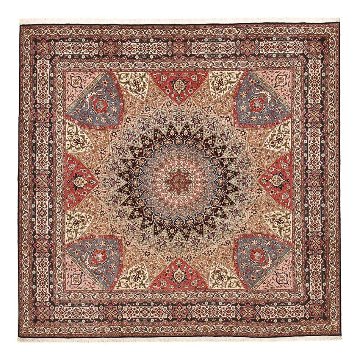 Persisk tæppe - Tabriz - Premium - 260 x 253 cm - mørk beige