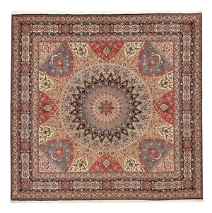 Persisk tæppe - Tabriz - Premium - 260 x 253 cm - mørk beige
