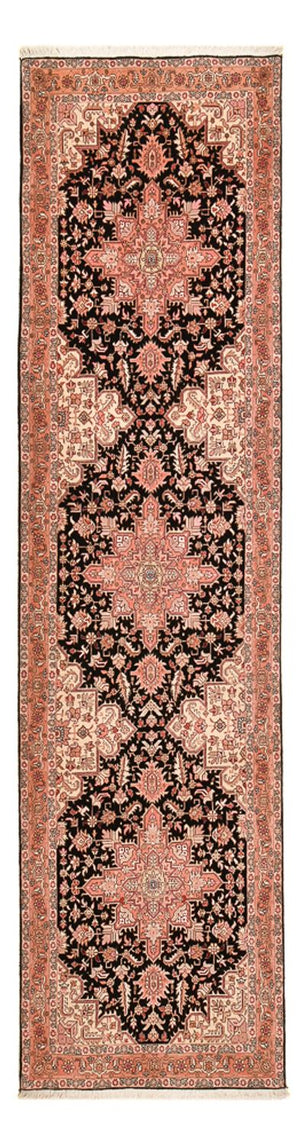 Løber Persisk tæppe - Tabriz - Premium - 350 x 91 cm - mørkeblå