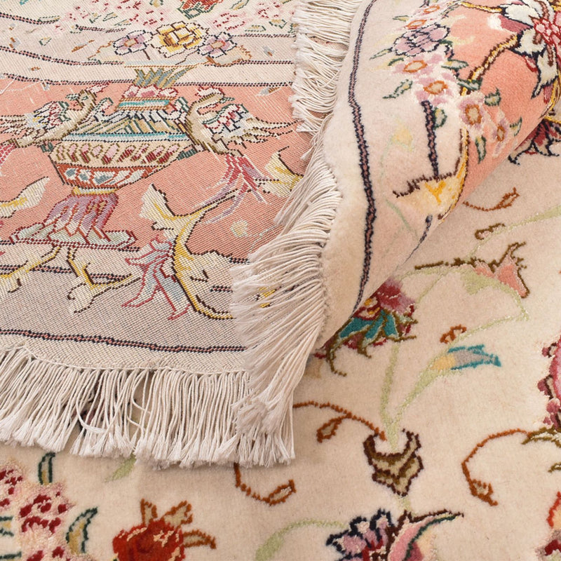 Persisk tæppe - Tabriz - Premium rundt  - 200 x 200 cm - creme