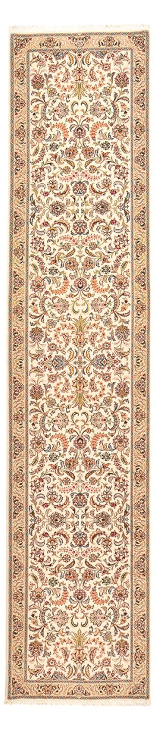 Løber Persisk tæppe - Tabriz - Royal - 405 x 84 cm - beige