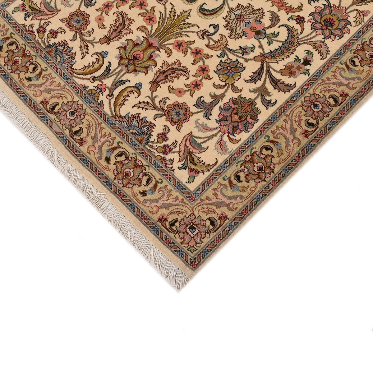 Løber Persisk tæppe - Tabriz - Royal - 405 x 84 cm - beige
