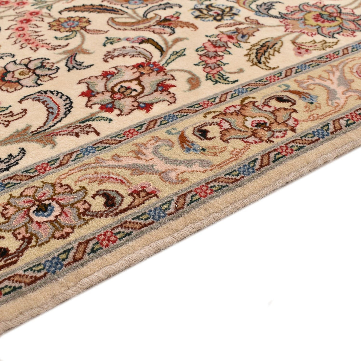 Løber Persisk tæppe - Tabriz - Royal - 405 x 84 cm - beige