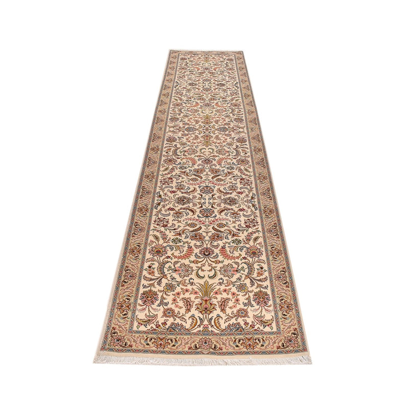 Løber Persisk tæppe - Tabriz - Royal - 405 x 84 cm - beige