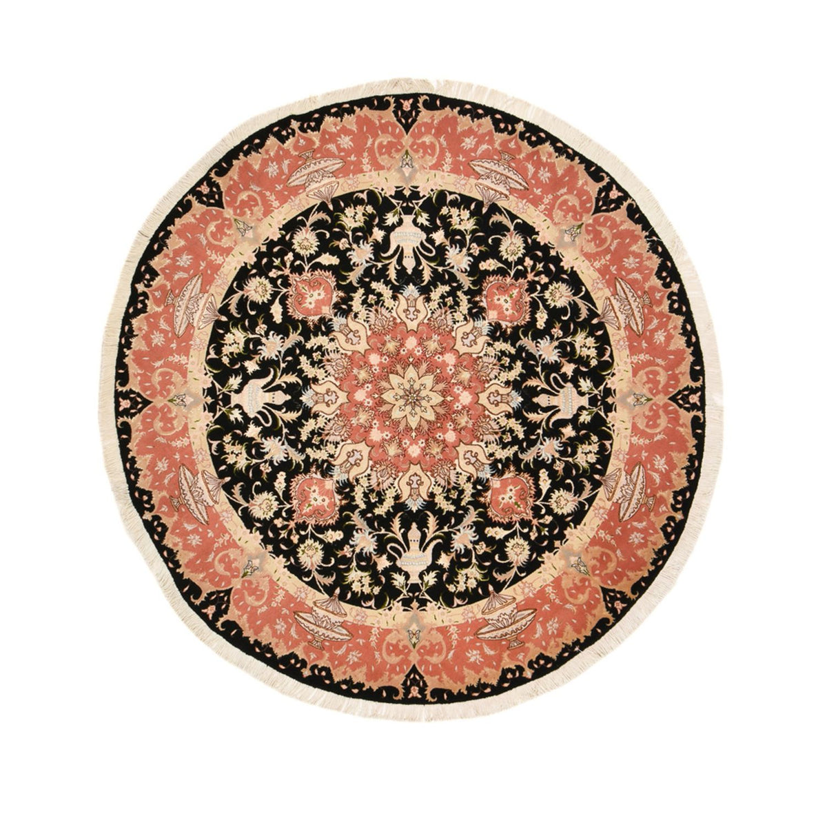 Persisk tæppe - Tabriz - Premium rundt  - 200 x 200 cm - flerfarvet