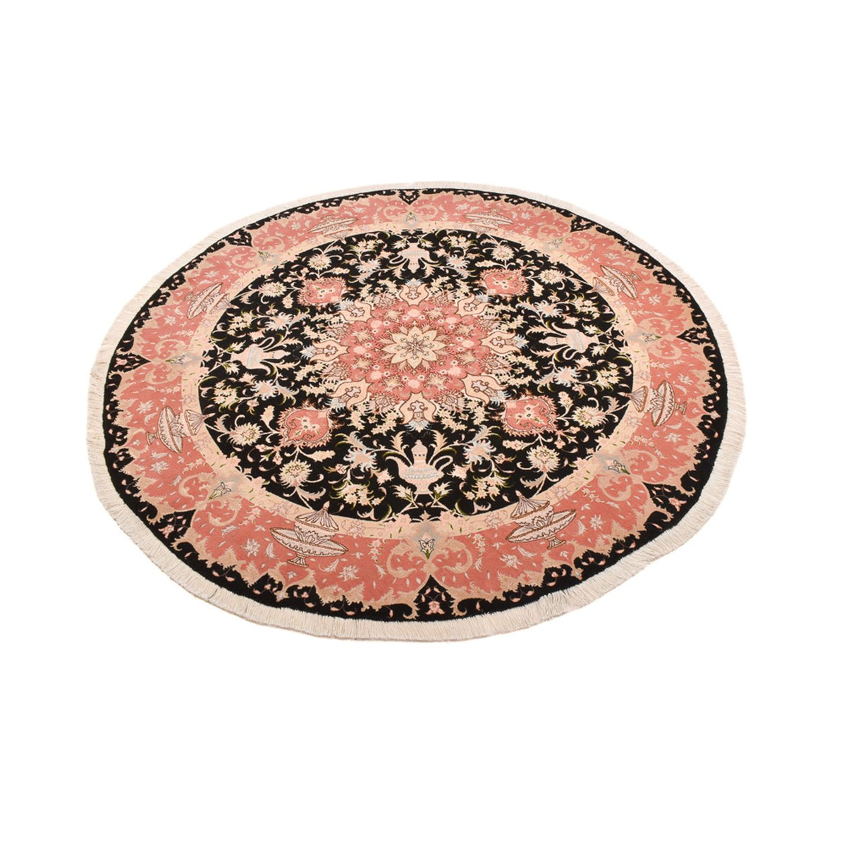 Persisk tæppe - Tabriz - Premium rundt  - 200 x 200 cm - flerfarvet