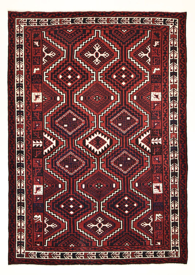 Gabbeh Tæppe - Loribaft Persisk - 302 x 222 cm - bordeaux rød