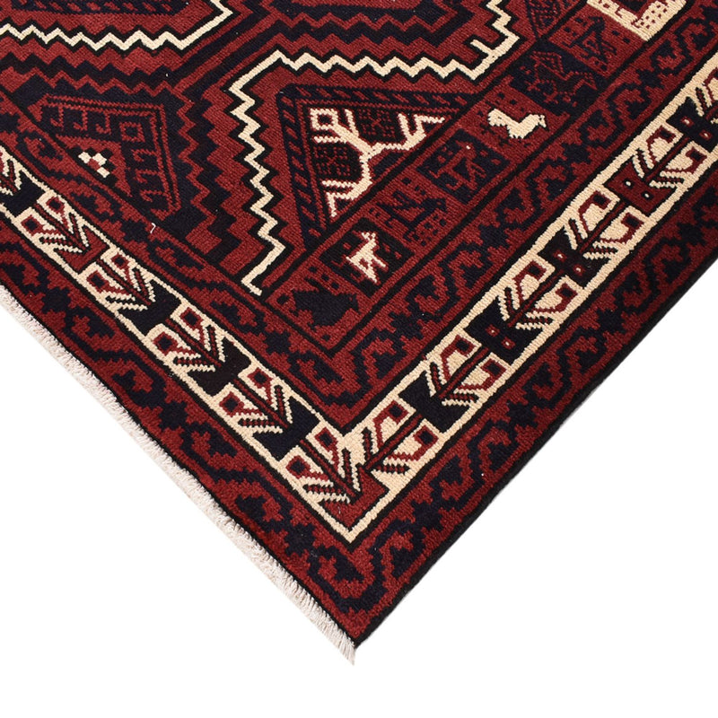 Gabbeh Tæppe - Loribaft Persisk - 302 x 222 cm - bordeaux rød