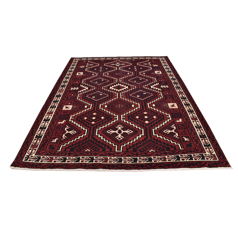 Gabbeh Tæppe - Loribaft Persisk - 302 x 222 cm - bordeaux rød