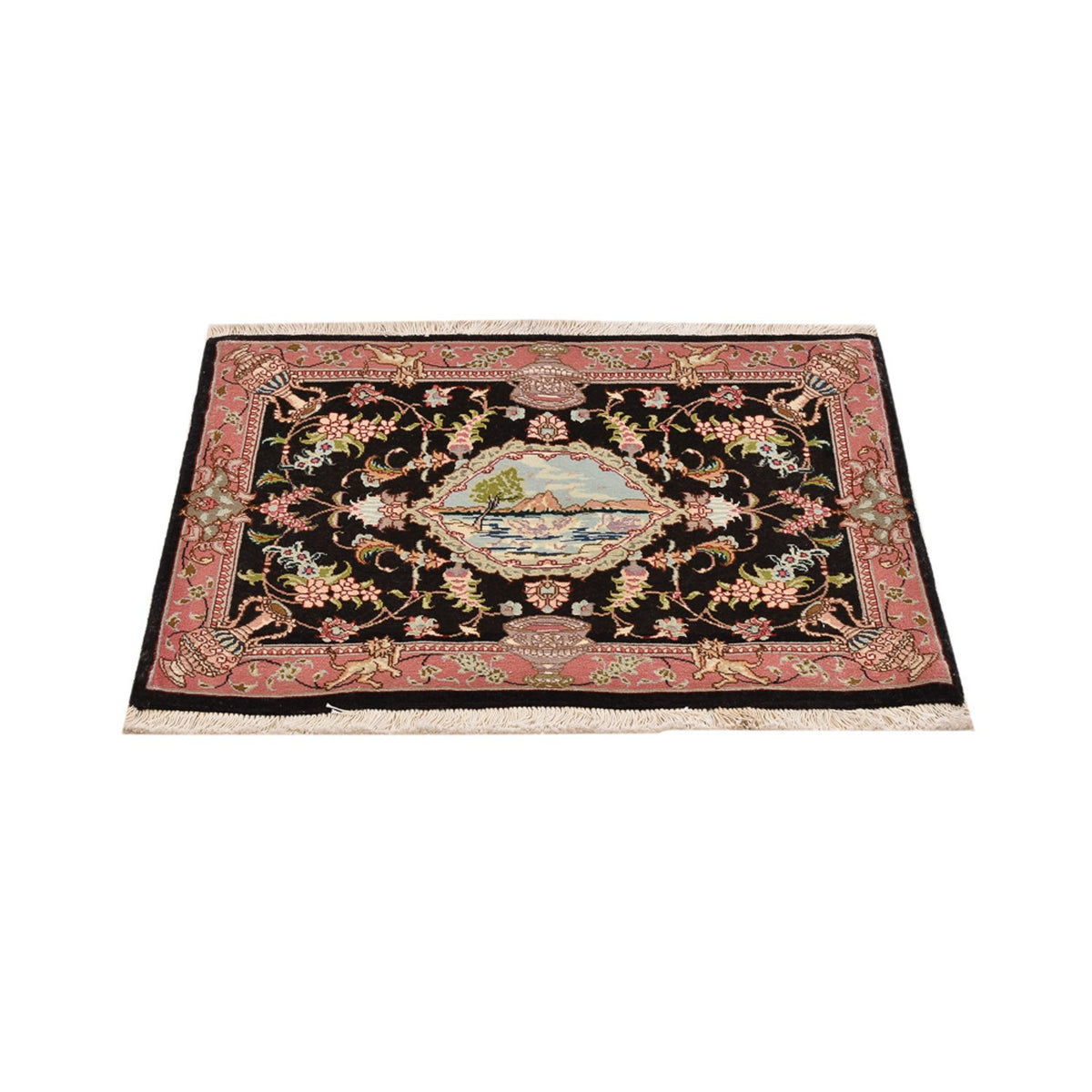 Persisk tæppe - Tabriz - Royal - 72 x 55 cm - mørkeblå