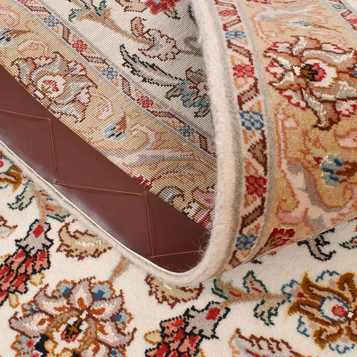 Løber Persisk tæppe - Tabriz - Premium - 320 x 83 cm - karamel