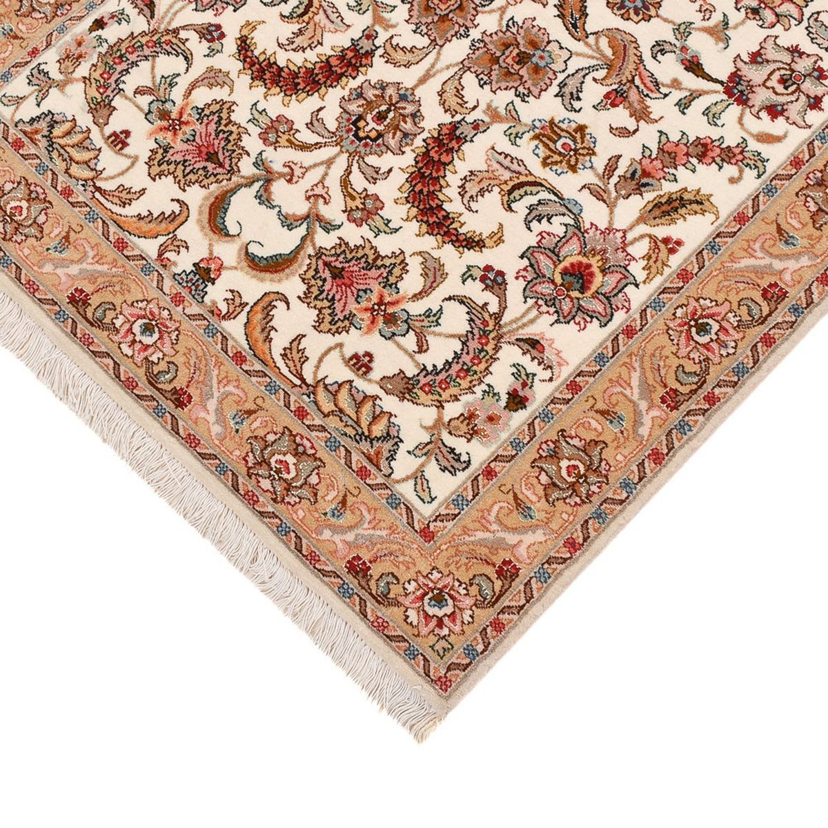 Løber Persisk tæppe - Tabriz - Premium - 320 x 77 cm - karamel