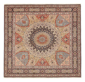 Persisk tæppe - Tabriz - Royal firkantet  - 254 x 248 cm - mørk beige