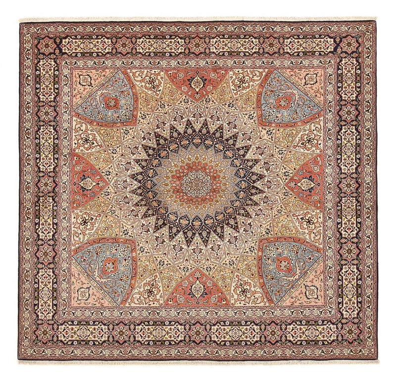Persisk tæppe - Tabriz - Royal firkantet  - 254 x 248 cm - mørk beige