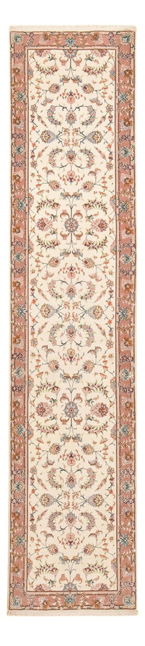 Løber Persisk tæppe - Tabriz - Premium - 347 x 77 cm - beige