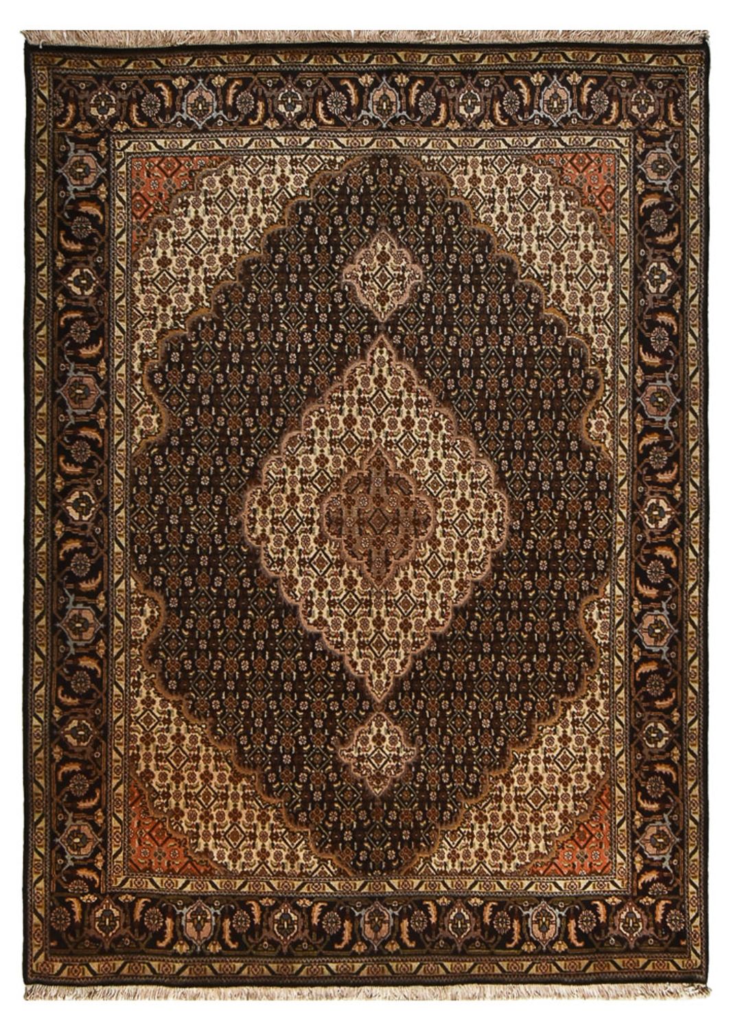 Persisk tæppe - Tabriz - Royal - 205 x 146 cm - mørkebrun