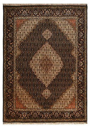 Persisk tæppe - Tabriz - Royal - 205 x 146 cm - mørkebrun