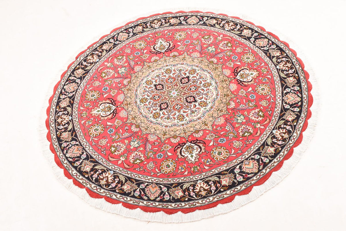 Persisk tæppe - Tabriz - Royal rundt  - 150 x 150 cm - rød