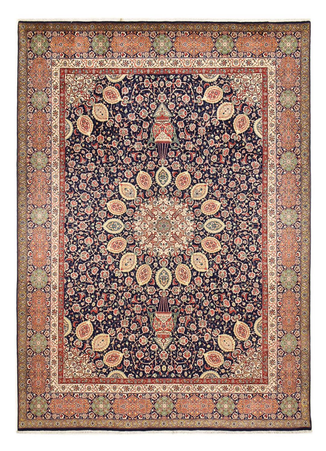 Persisk tæppe - Tabriz - Royal - 410 x 300 cm - mørkeblå