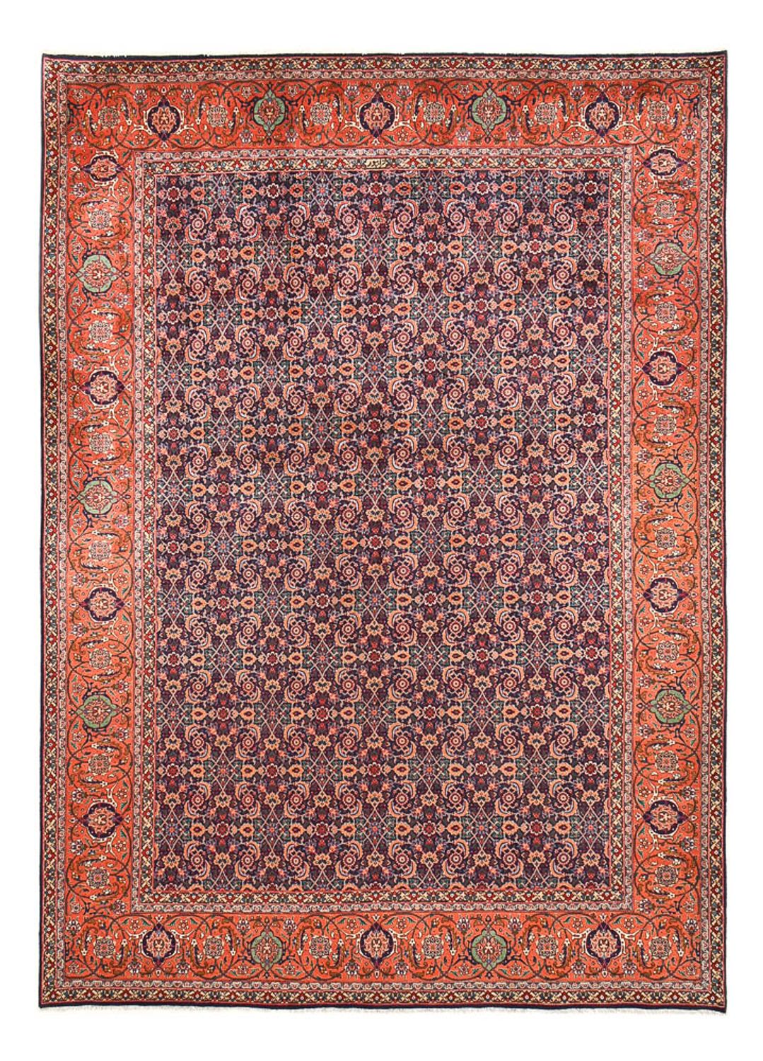 Persisk tæppe - Tabriz - Royal - 373 x 278 cm - bordeaux rød