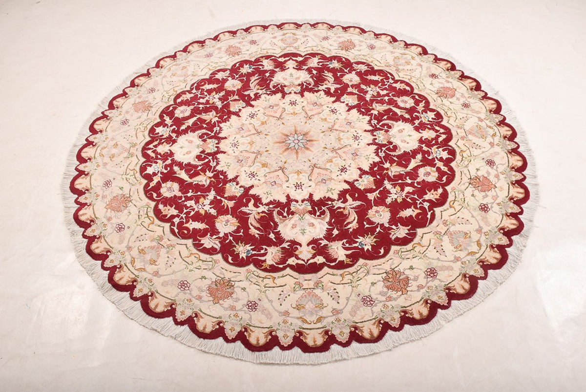 Persisk tæppe - Tabriz - Royal rundt  - 200 x 200 cm - flerfarvet