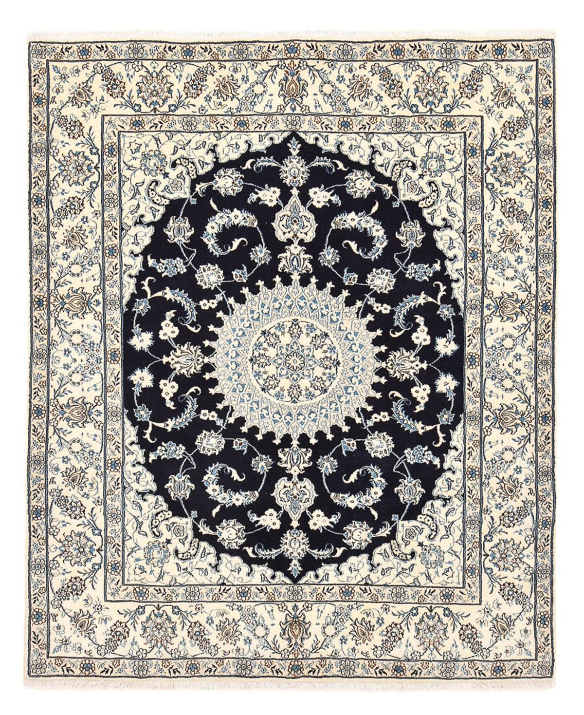 Persisk tæppe - Nain - 300 x 250 cm - mørkeblå