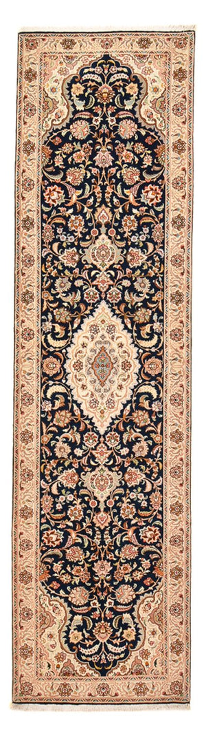 Løber Persisk tæppe - Tabriz - Royal - 310 x 83 cm - mørkeblå