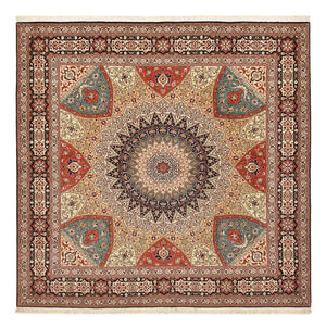 Persisk tæppe - Tabriz - Royal firkantet  - 253 x 251 cm - mørk beige