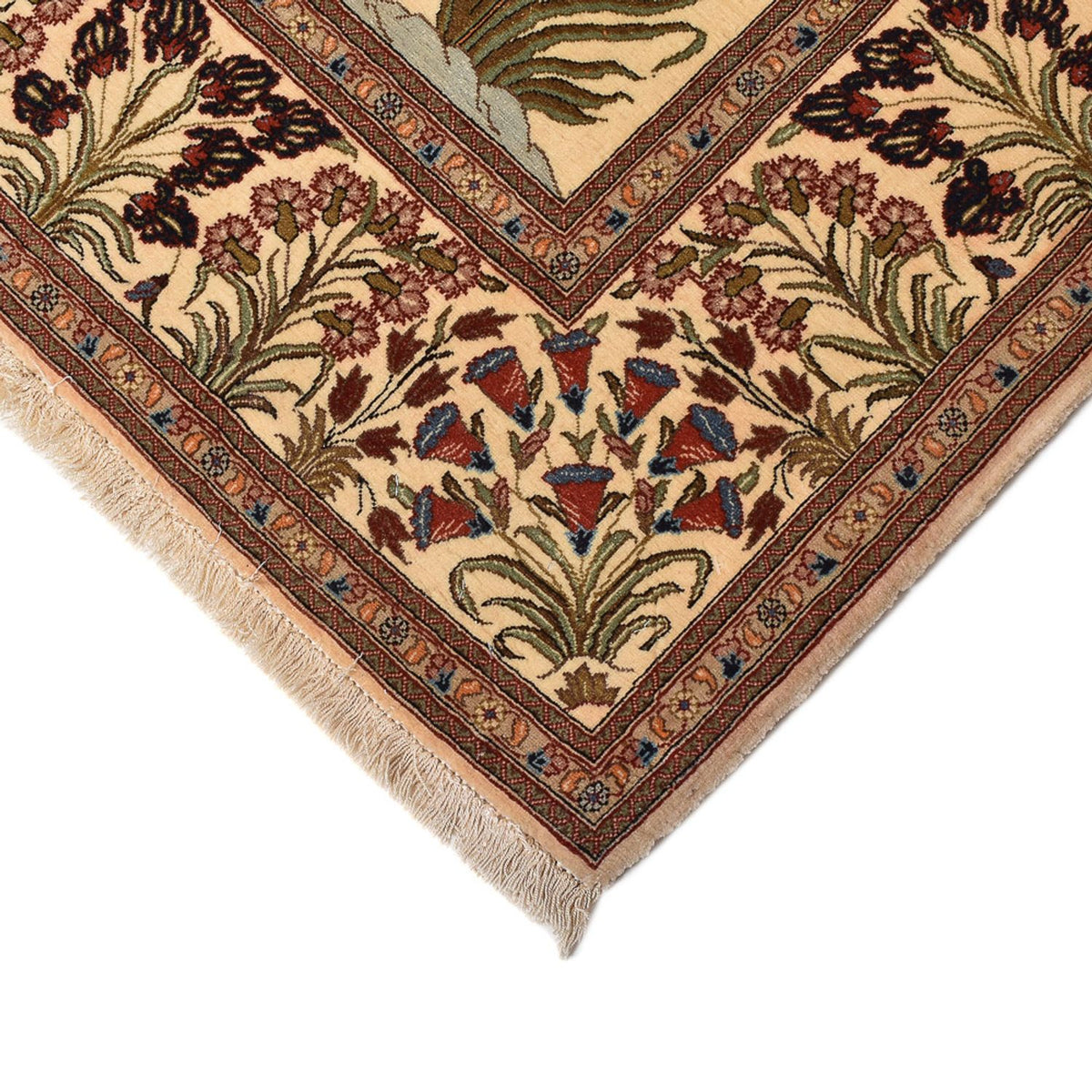 Persisk tæppe - Ghom - Royal - 202 x 136 cm - lys beige