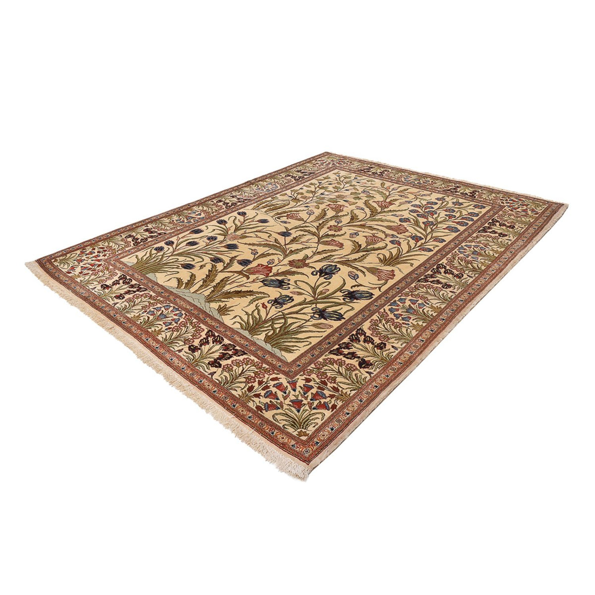Persisk tæppe - Ghom - Royal - 202 x 136 cm - lys beige