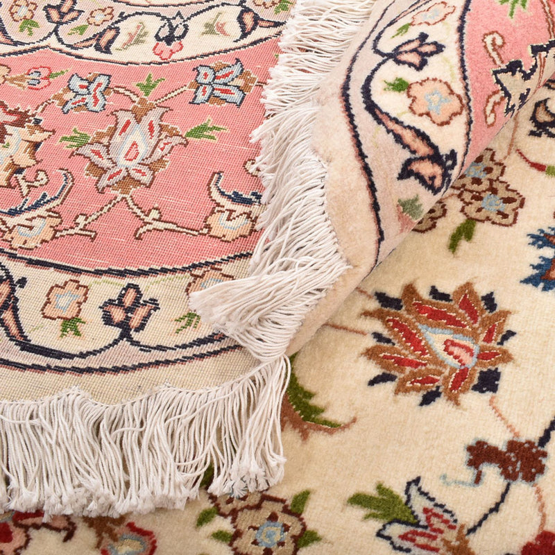 Persisk tæppe - Tabriz - Royal rundt  - 200 x 200 cm - creme