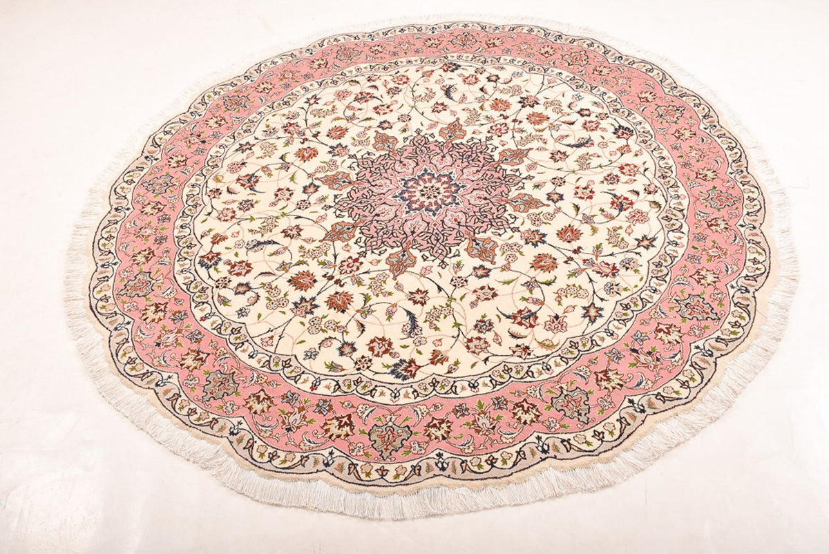 Persisk tæppe - Tabriz - Royal rundt  - 200 x 200 cm - creme