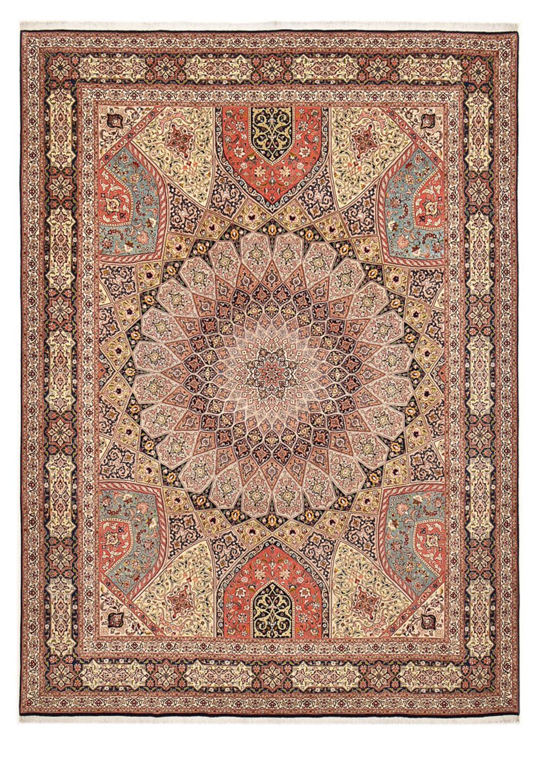 Persisk tæppe - Tabriz - Royal - 396 x 298 cm - mørk beige