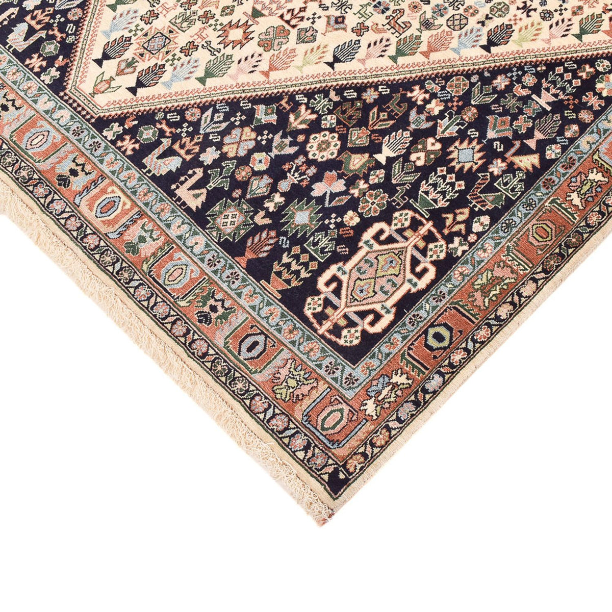 Gabbeh-tæppe - Kashkuli Persisk - 209 x 145 cm - mørkeblå