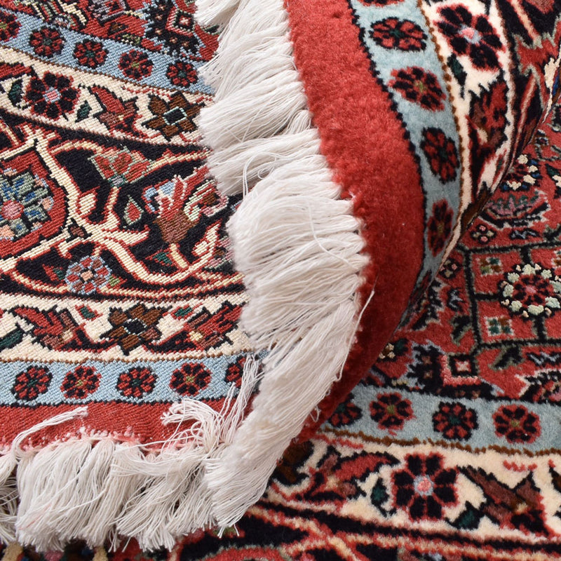 Persisk tæppe - Bijar rundt  - 150 x 150 cm - mørkerød