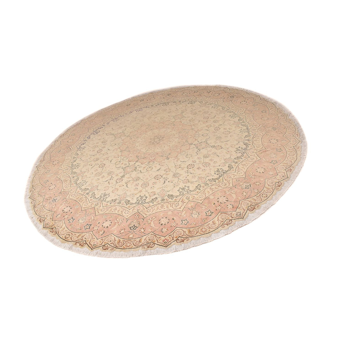 Persisk tæppe - Tabriz - Premium rundt  - 310 x 310 cm - beige