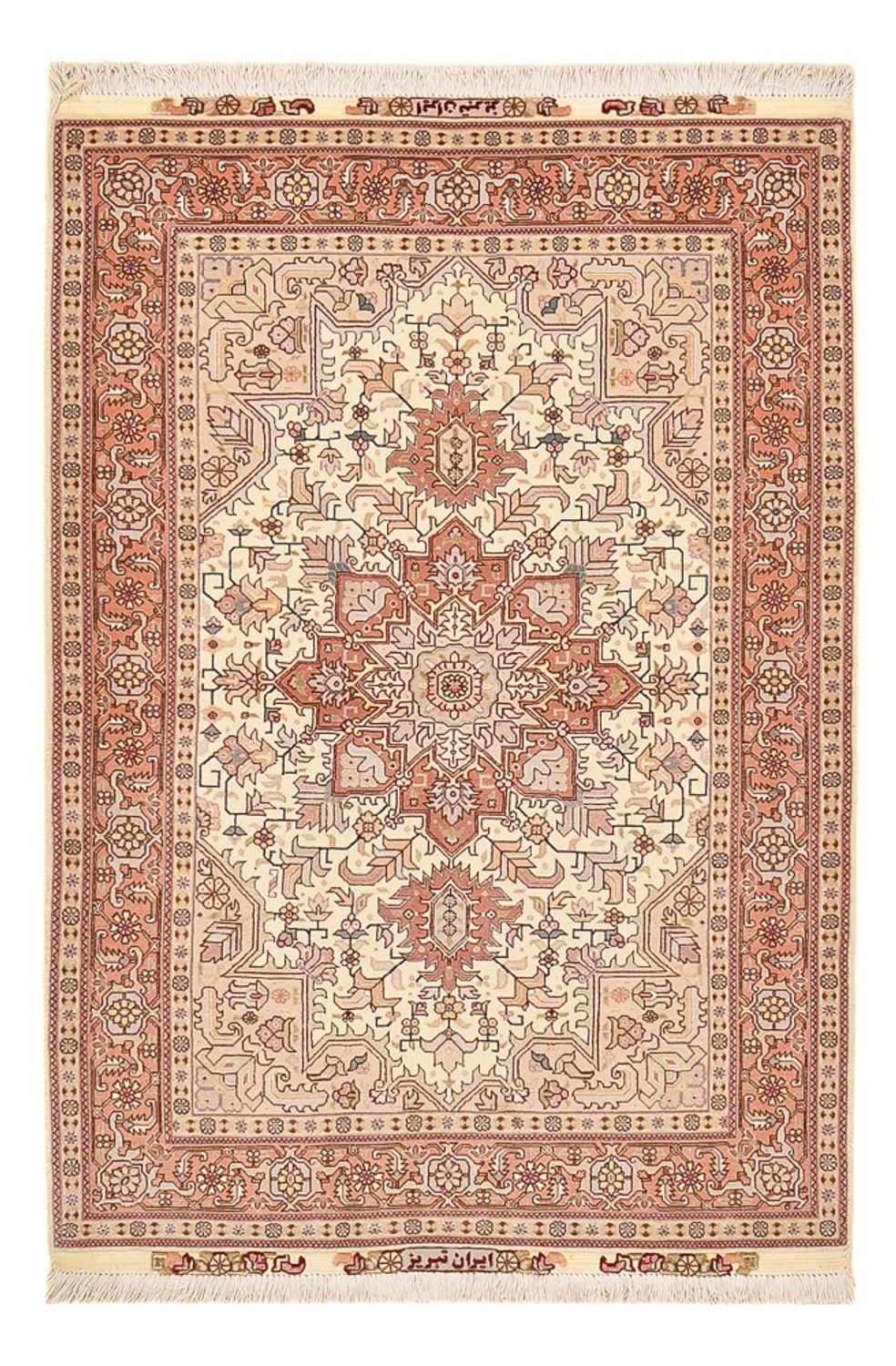 Persisk tæppe - Tabriz - Royal - 161 x 105 cm - lysrød