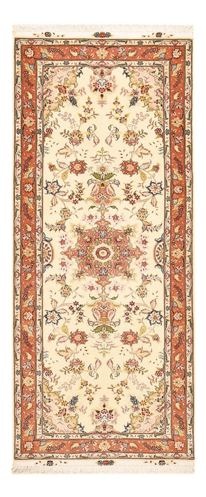 Løber Persisk tæppe - Tabriz - Royal - 197 x 80 cm - beige