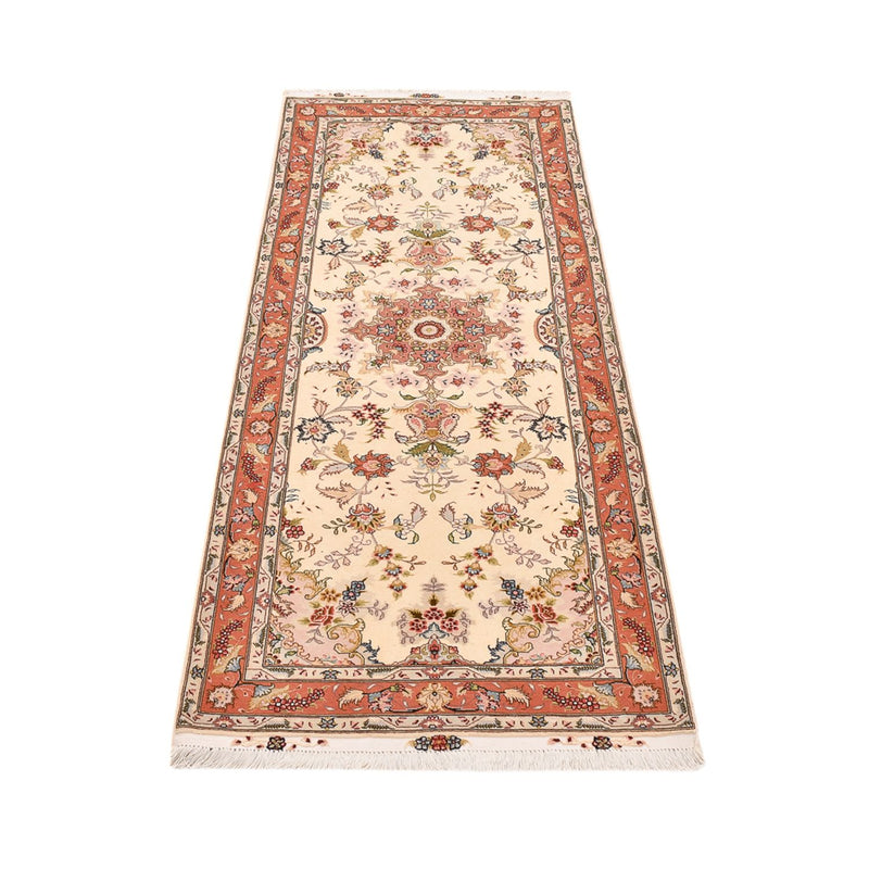 Løber Persisk tæppe - Tabriz - Royal - 197 x 80 cm - beige